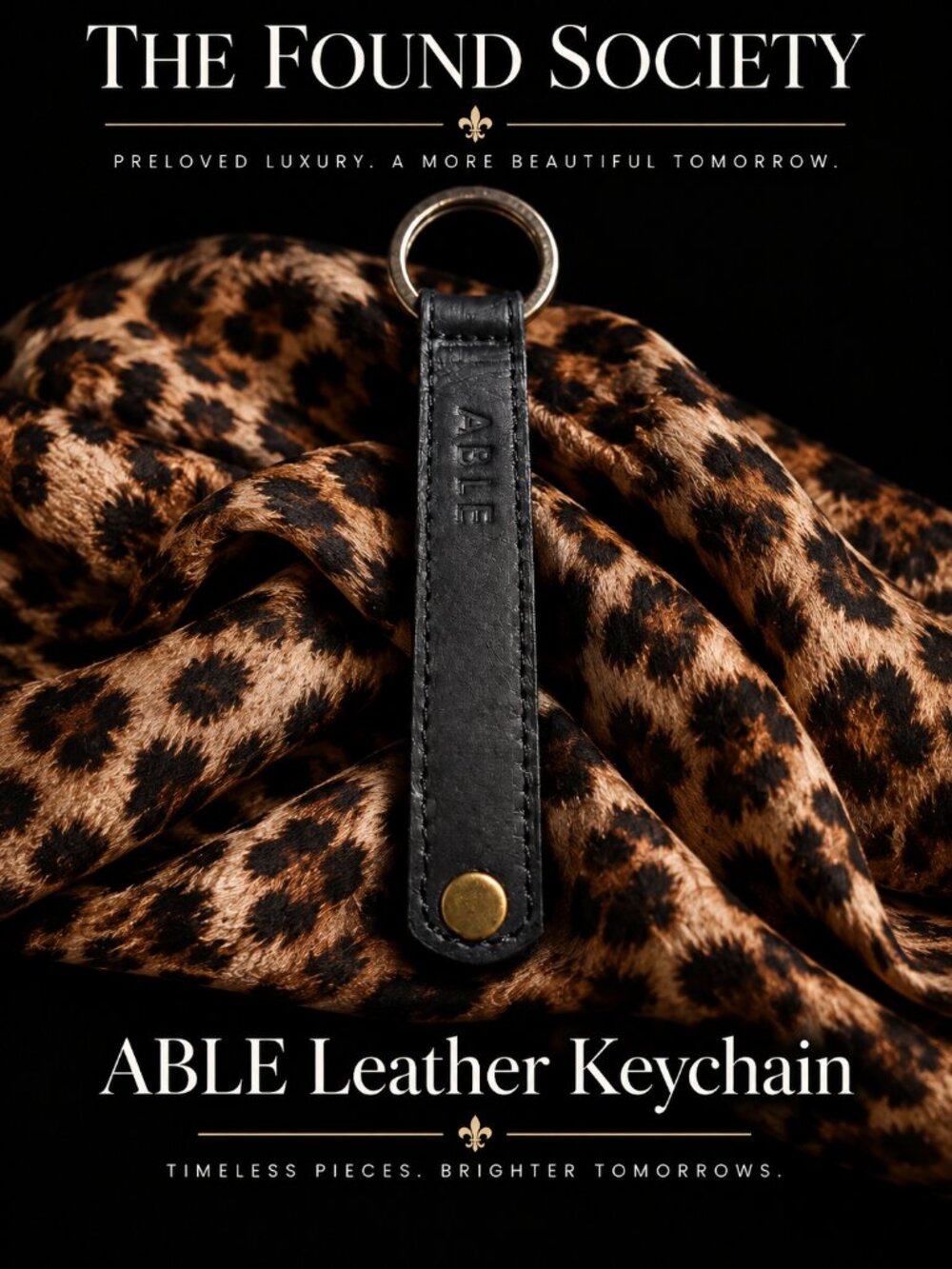 ABLE Leather Keychain Key Fob – NWOT